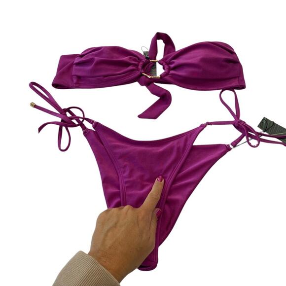 ENEZ Frida bandeau Bikini top & Vivian string bottoms Set NEW Size large/medium - Picture 11 of 14